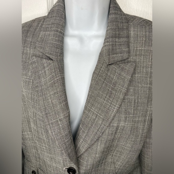 ALEX MARIE Women's Gray  Business Office Blazer Jacket with Black Buttons - Picture 2 of 11